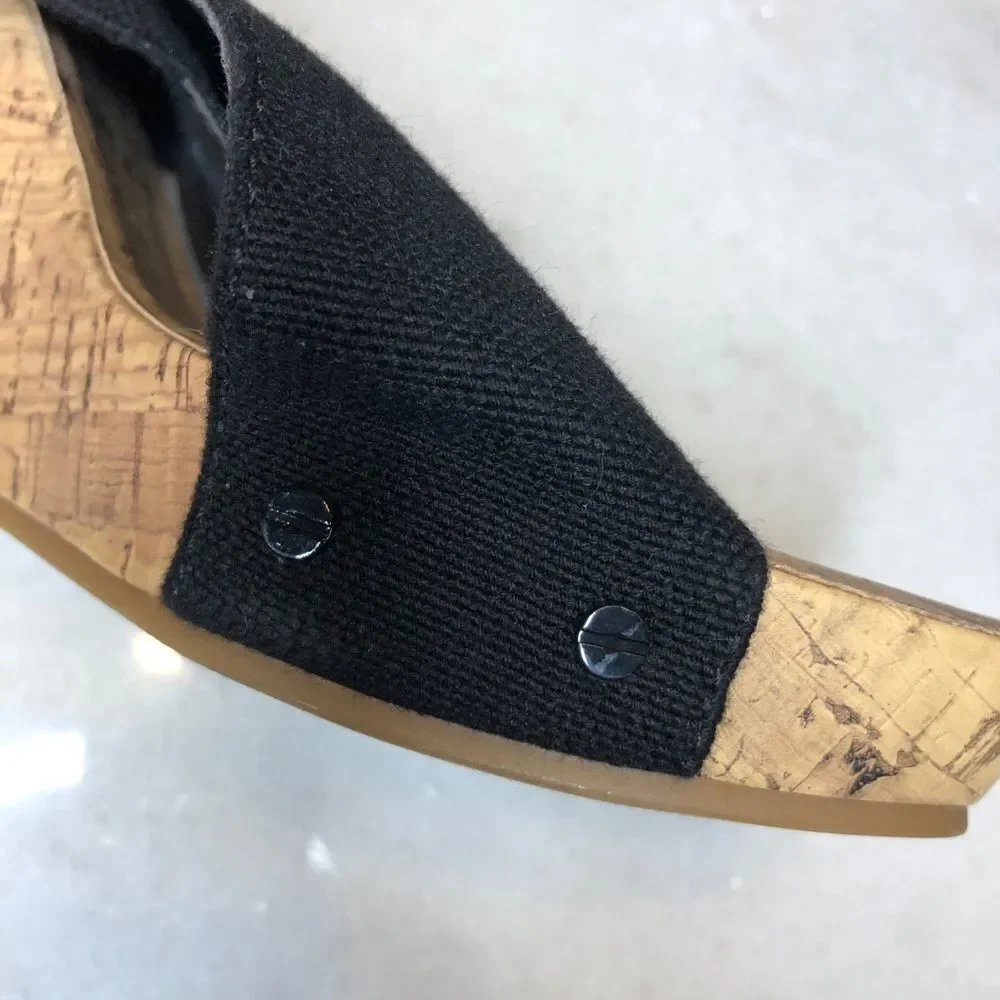 Coach and Four black strap wedge sandals size 10 - Picture 3 of 10